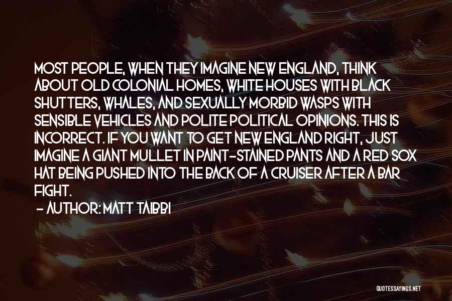 Matt Taibbi Quotes: Most People, When They Imagine New England, Think About Old Colonial Homes, White Houses With Black Shutters, Whales, And Sexually