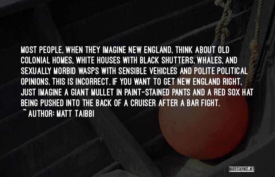 Matt Taibbi Quotes: Most People, When They Imagine New England, Think About Old Colonial Homes, White Houses With Black Shutters, Whales, And Sexually