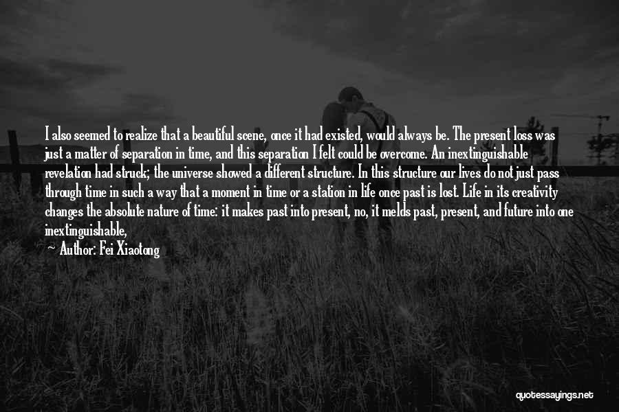 Fei Xiaotong Quotes: I Also Seemed To Realize That A Beautiful Scene, Once It Had Existed, Would Always Be. The Present Loss Was