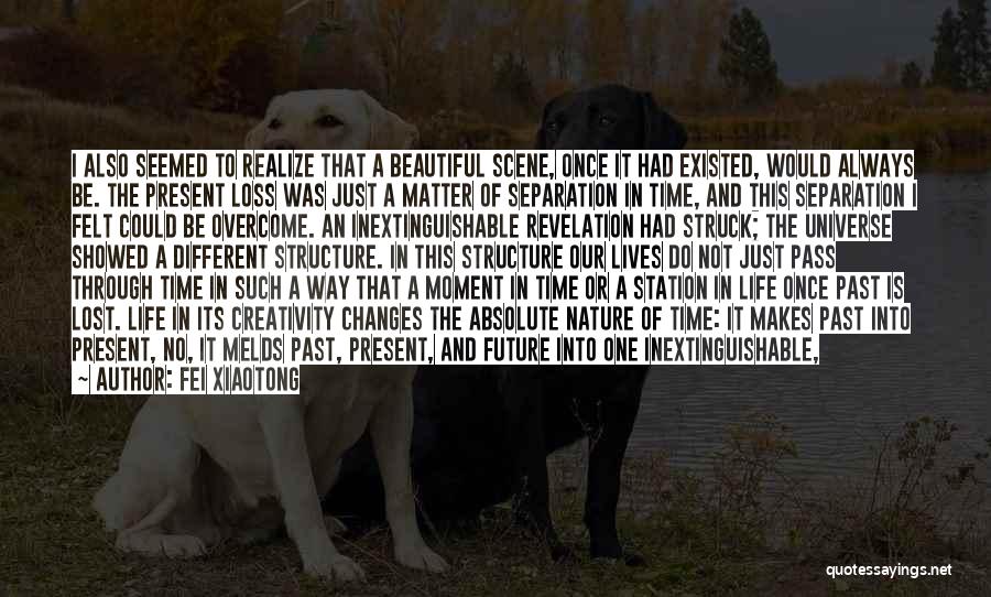 Fei Xiaotong Quotes: I Also Seemed To Realize That A Beautiful Scene, Once It Had Existed, Would Always Be. The Present Loss Was