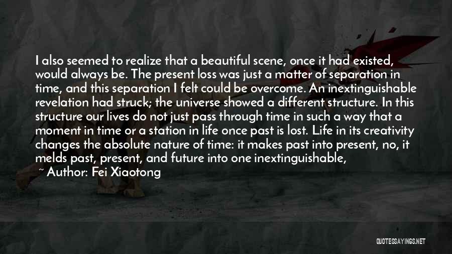 Fei Xiaotong Quotes: I Also Seemed To Realize That A Beautiful Scene, Once It Had Existed, Would Always Be. The Present Loss Was