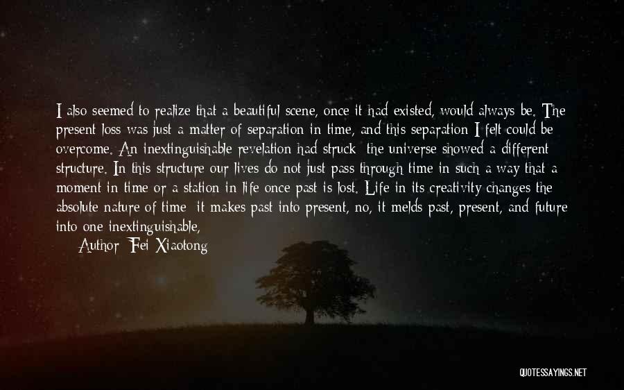 Fei Xiaotong Quotes: I Also Seemed To Realize That A Beautiful Scene, Once It Had Existed, Would Always Be. The Present Loss Was