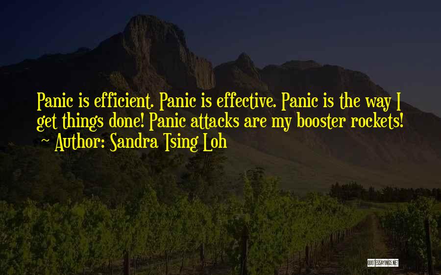 Sandra Tsing Loh Quotes: Panic Is Efficient. Panic Is Effective. Panic Is The Way I Get Things Done! Panic Attacks Are My Booster Rockets!