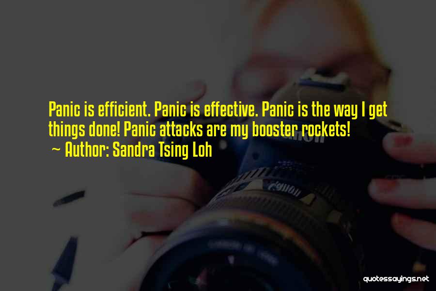 Sandra Tsing Loh Quotes: Panic Is Efficient. Panic Is Effective. Panic Is The Way I Get Things Done! Panic Attacks Are My Booster Rockets!