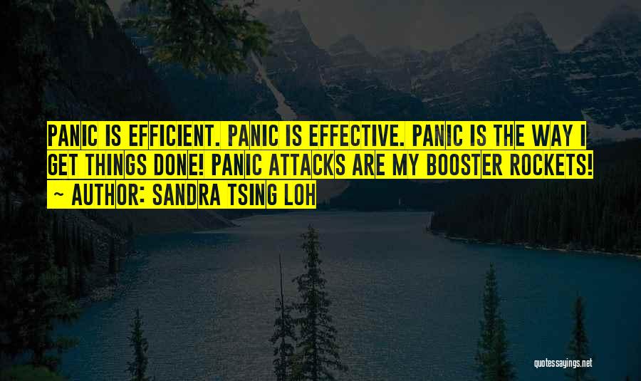 Sandra Tsing Loh Quotes: Panic Is Efficient. Panic Is Effective. Panic Is The Way I Get Things Done! Panic Attacks Are My Booster Rockets!