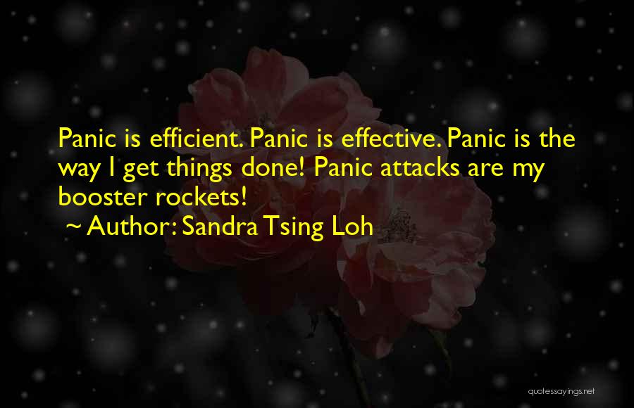 Sandra Tsing Loh Quotes: Panic Is Efficient. Panic Is Effective. Panic Is The Way I Get Things Done! Panic Attacks Are My Booster Rockets!