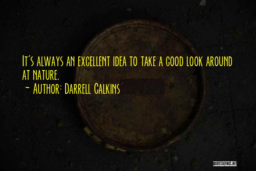 Darrell Calkins Quotes: It's Always An Excellent Idea To Take A Good Look Around At Nature.