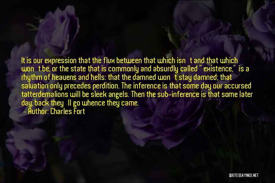 Charles Fort Quotes: It Is Our Expression That The Flux Between That Which Isn't And That Which Won't Be, Or The State That