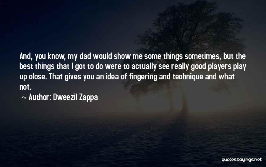 Dweezil Zappa Quotes: And, You Know, My Dad Would Show Me Some Things Sometimes, But The Best Things That I Got To Do