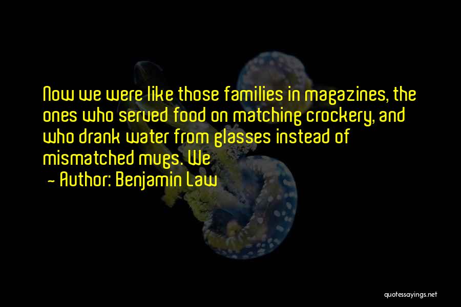 Benjamin Law Quotes: Now We Were Like Those Families In Magazines, The Ones Who Served Food On Matching Crockery, And Who Drank Water