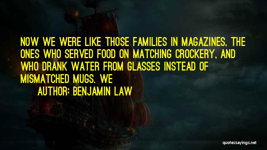 Benjamin Law Quotes: Now We Were Like Those Families In Magazines, The Ones Who Served Food On Matching Crockery, And Who Drank Water