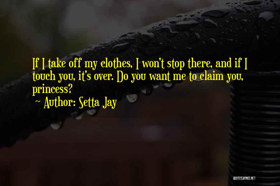 Setta Jay Quotes: If I Take Off My Clothes, I Won't Stop There, And If I Touch You, It's Over. Do You Want