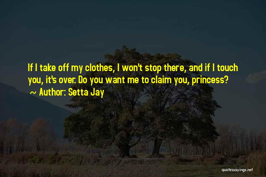 Setta Jay Quotes: If I Take Off My Clothes, I Won't Stop There, And If I Touch You, It's Over. Do You Want
