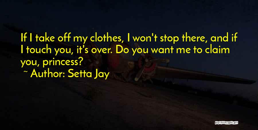 Setta Jay Quotes: If I Take Off My Clothes, I Won't Stop There, And If I Touch You, It's Over. Do You Want