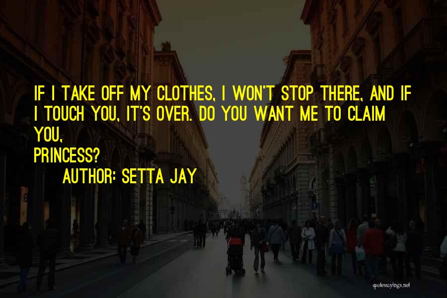 Setta Jay Quotes: If I Take Off My Clothes, I Won't Stop There, And If I Touch You, It's Over. Do You Want