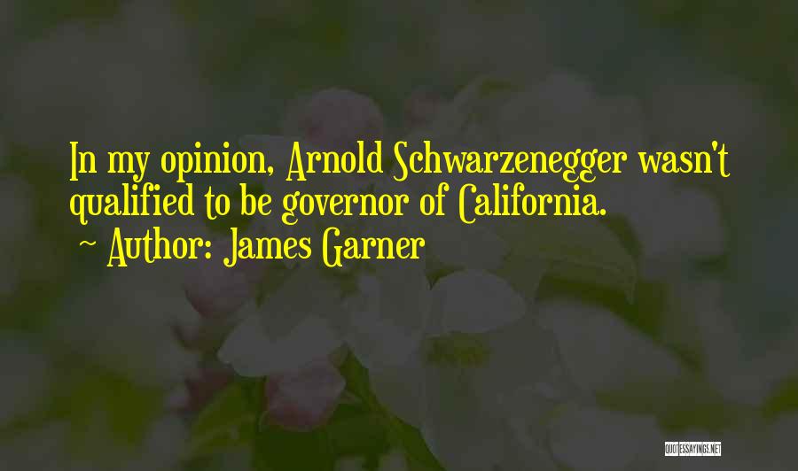 James Garner Quotes: In My Opinion, Arnold Schwarzenegger Wasn't Qualified To Be Governor Of California.