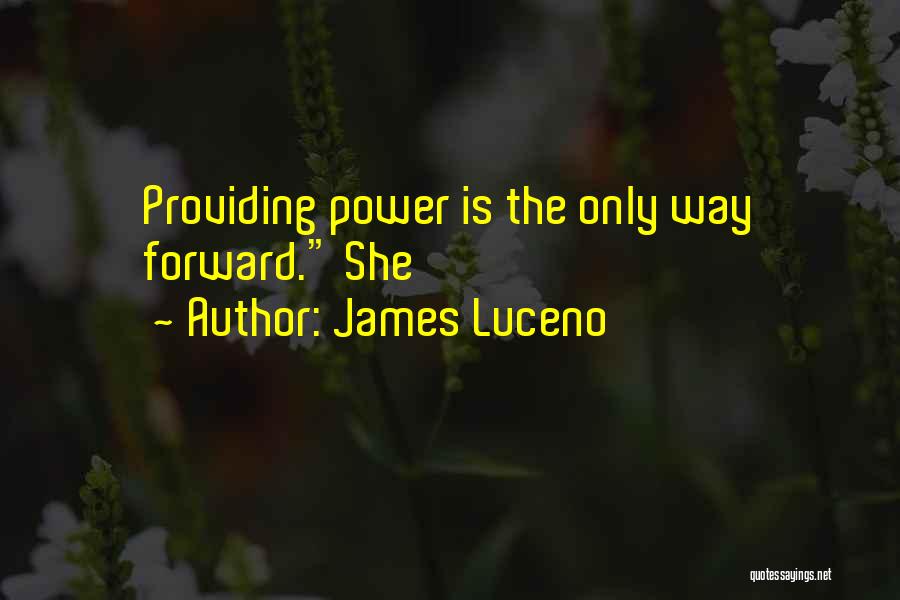 James Luceno Quotes: Providing Power Is The Only Way Forward. She