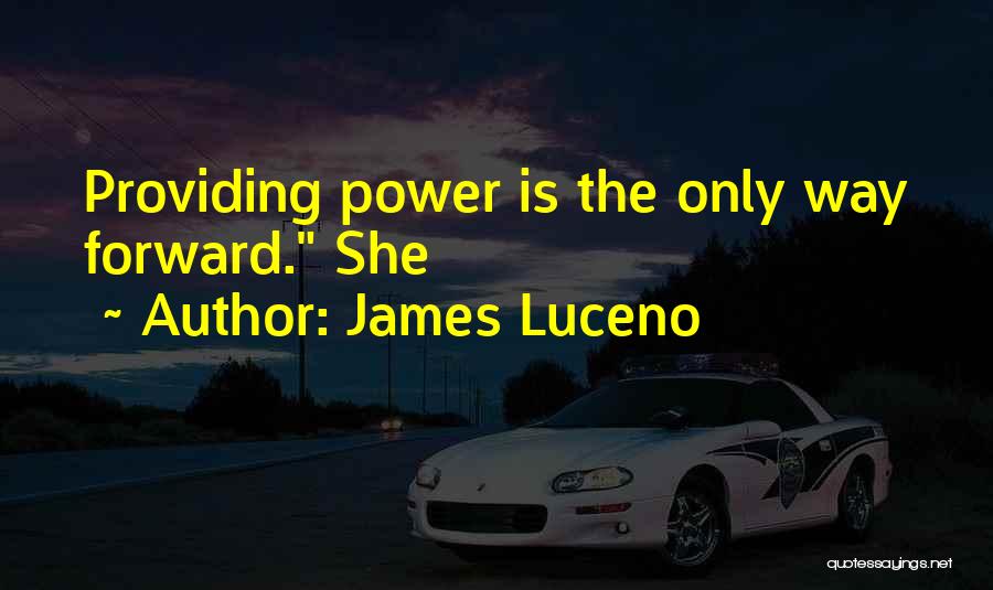 James Luceno Quotes: Providing Power Is The Only Way Forward. She