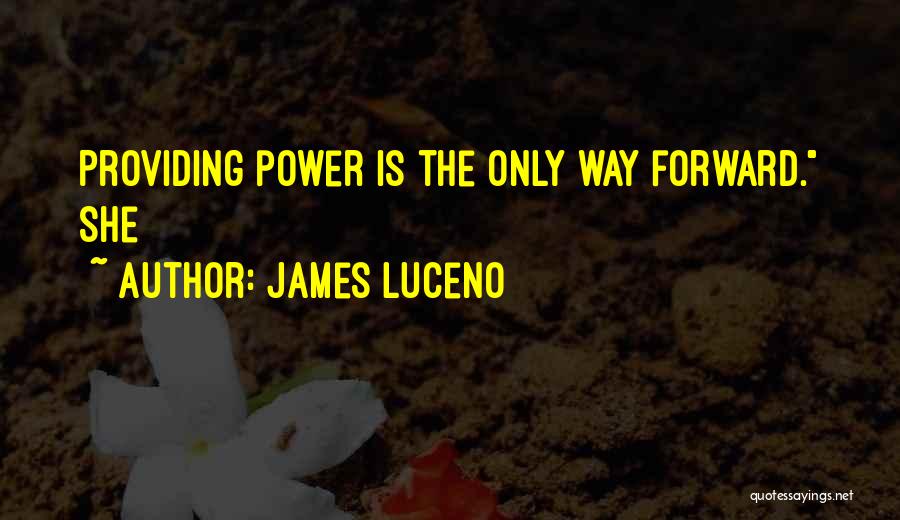 James Luceno Quotes: Providing Power Is The Only Way Forward. She