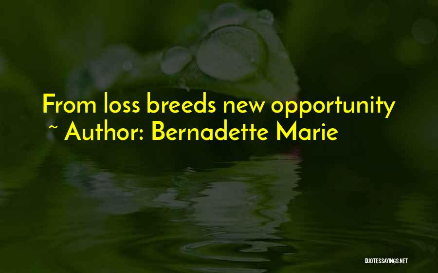 Bernadette Marie Quotes: From Loss Breeds New Opportunity