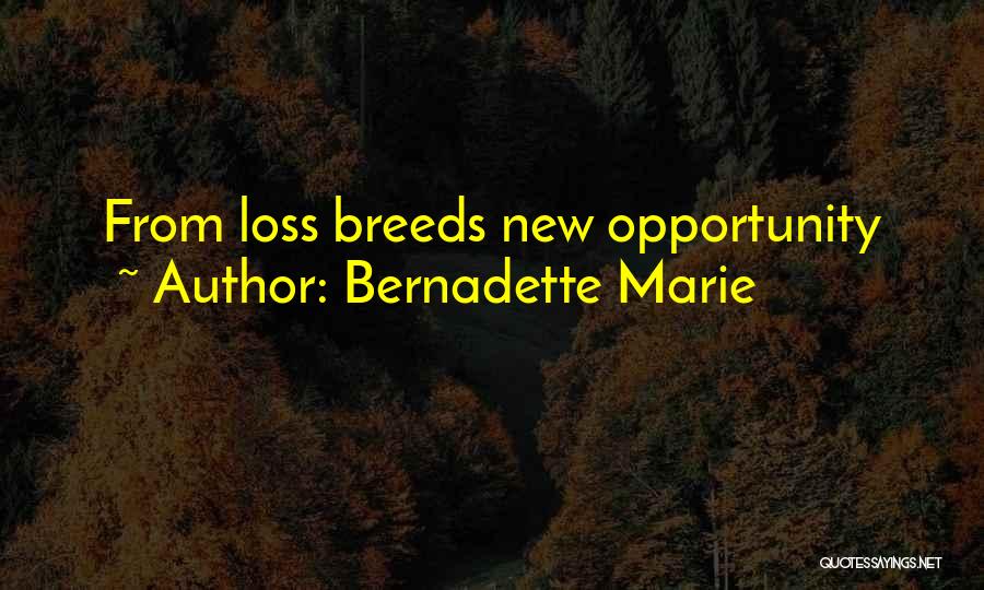 Bernadette Marie Quotes: From Loss Breeds New Opportunity