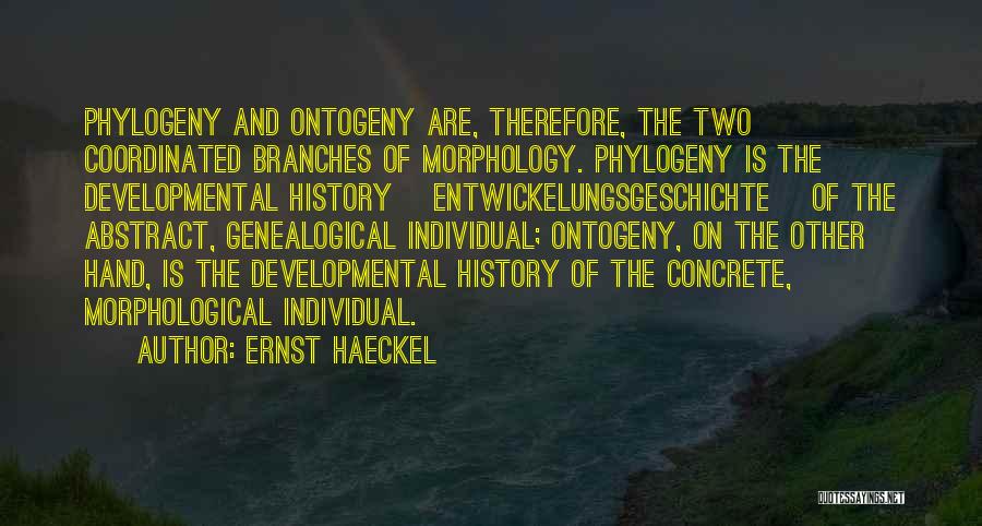 Ernst Haeckel Quotes: Phylogeny And Ontogeny Are, Therefore, The Two Coordinated Branches Of Morphology. Phylogeny Is The Developmental History [entwickelungsgeschichte] Of The Abstract,