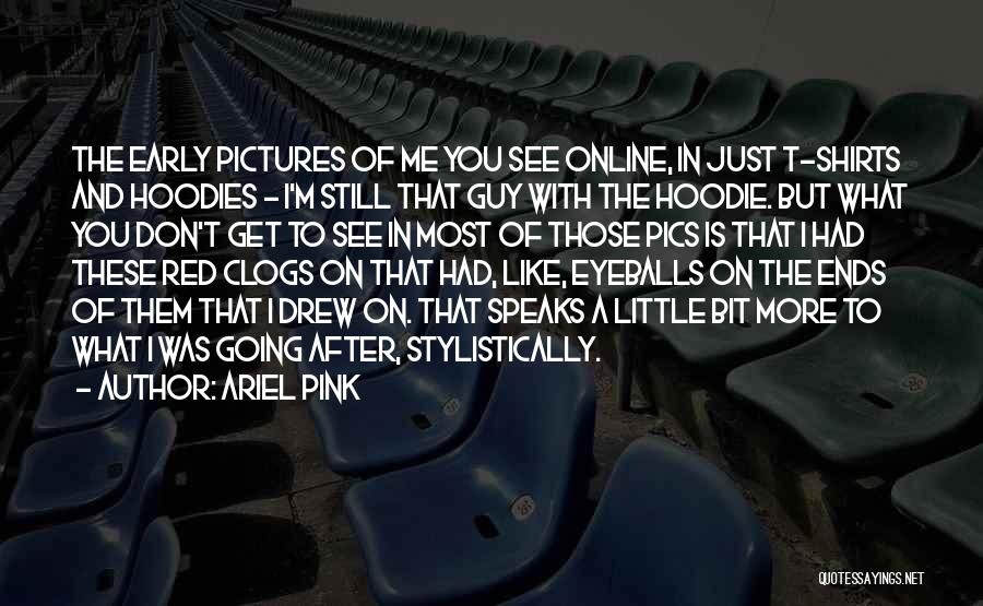 Ariel Pink Quotes: The Early Pictures Of Me You See Online, In Just T-shirts And Hoodies - I'm Still That Guy With The