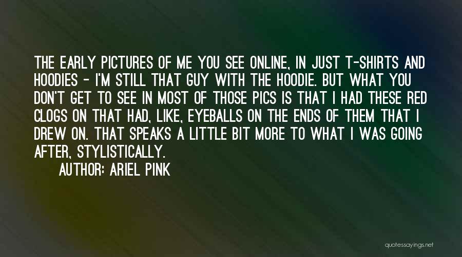 Ariel Pink Quotes: The Early Pictures Of Me You See Online, In Just T-shirts And Hoodies - I'm Still That Guy With The