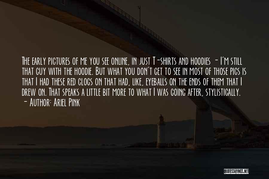 Ariel Pink Quotes: The Early Pictures Of Me You See Online, In Just T-shirts And Hoodies - I'm Still That Guy With The