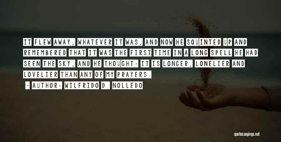 Wilfrido D. Nolledo Quotes: It Flew Away, Whatever It Was, And Now He Squinted Up And Remembered That It Was The First Time In