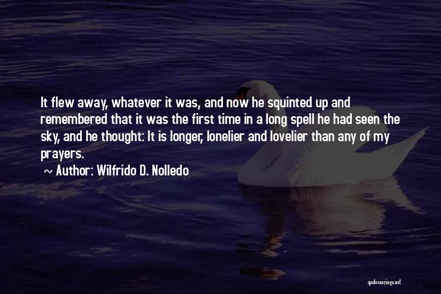 Wilfrido D. Nolledo Quotes: It Flew Away, Whatever It Was, And Now He Squinted Up And Remembered That It Was The First Time In