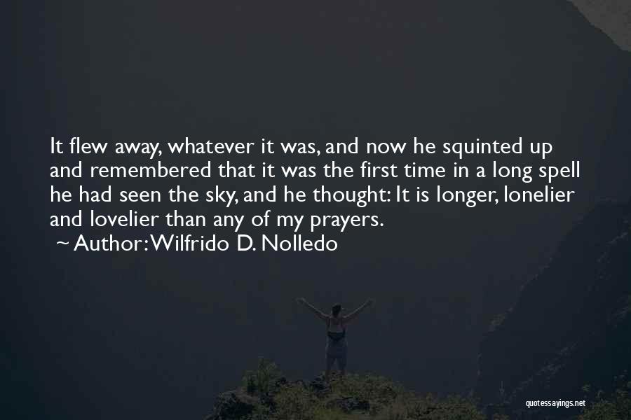 Wilfrido D. Nolledo Quotes: It Flew Away, Whatever It Was, And Now He Squinted Up And Remembered That It Was The First Time In