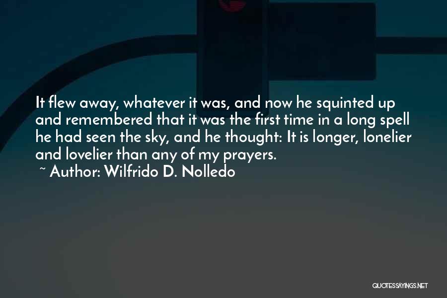 Wilfrido D. Nolledo Quotes: It Flew Away, Whatever It Was, And Now He Squinted Up And Remembered That It Was The First Time In