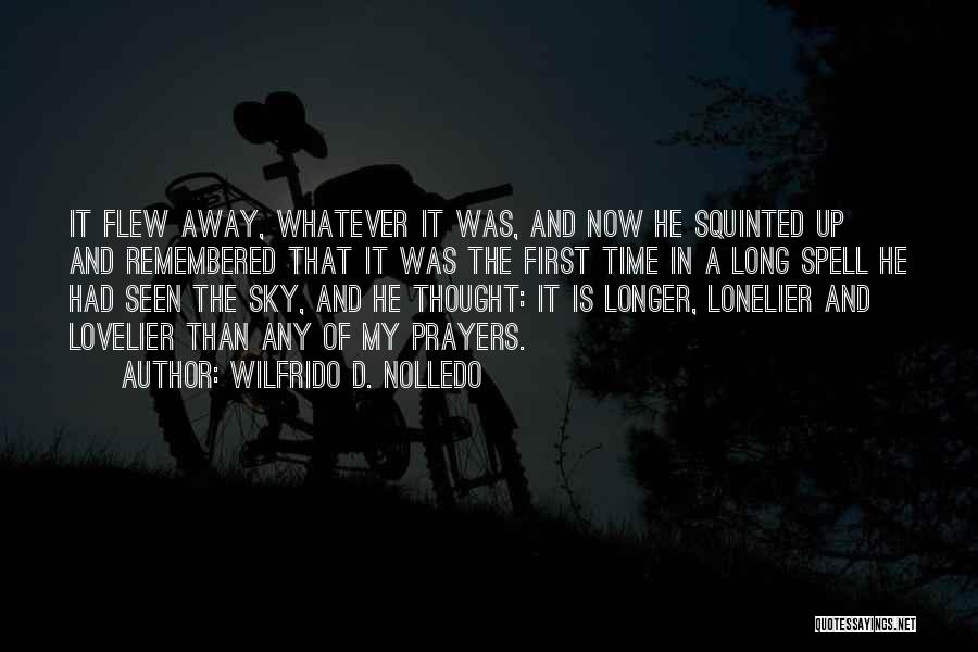 Wilfrido D. Nolledo Quotes: It Flew Away, Whatever It Was, And Now He Squinted Up And Remembered That It Was The First Time In