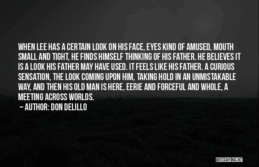 Don DeLillo Quotes: When Lee Has A Certain Look On His Face, Eyes Kind Of Amused, Mouth Small And Tight, He Finds Himself