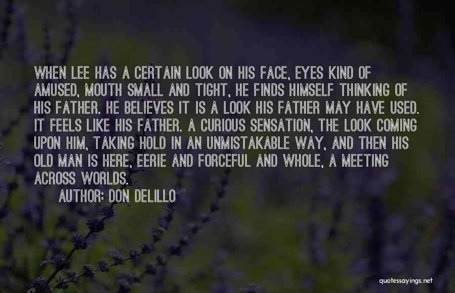 Don DeLillo Quotes: When Lee Has A Certain Look On His Face, Eyes Kind Of Amused, Mouth Small And Tight, He Finds Himself