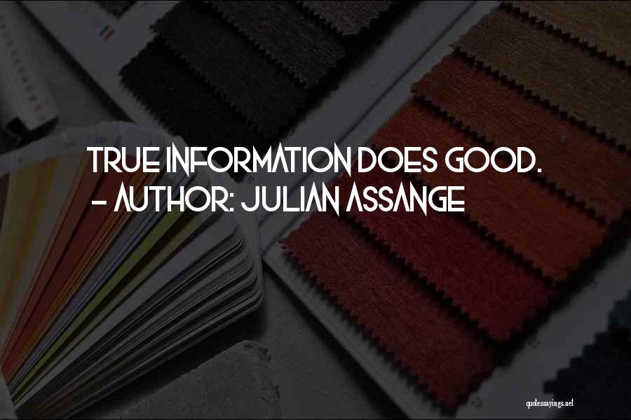 Julian Assange Quotes: True Information Does Good.