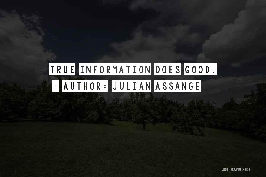 Julian Assange Quotes: True Information Does Good.