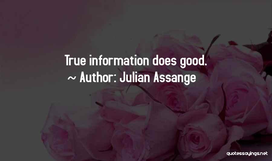 Julian Assange Quotes: True Information Does Good.