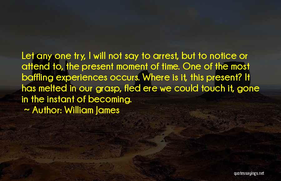 William James Quotes: Let Any One Try, I Will Not Say To Arrest, But To Notice Or Attend To, The Present Moment Of