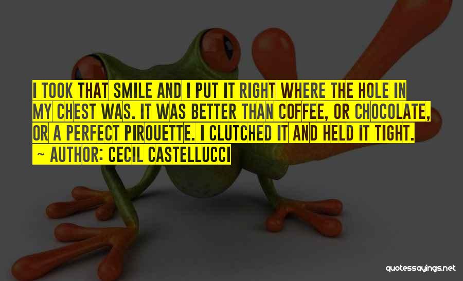 Cecil Castellucci Quotes: I Took That Smile And I Put It Right Where The Hole In My Chest Was. It Was Better Than
