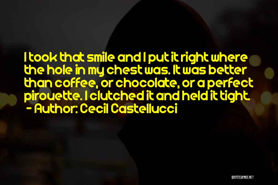 Cecil Castellucci Quotes: I Took That Smile And I Put It Right Where The Hole In My Chest Was. It Was Better Than