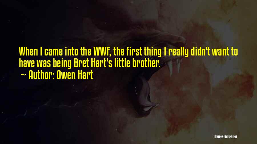 Owen Hart Quotes: When I Came Into The Wwf, The First Thing I Really Didn't Want To Have Was Being Bret Hart's Little