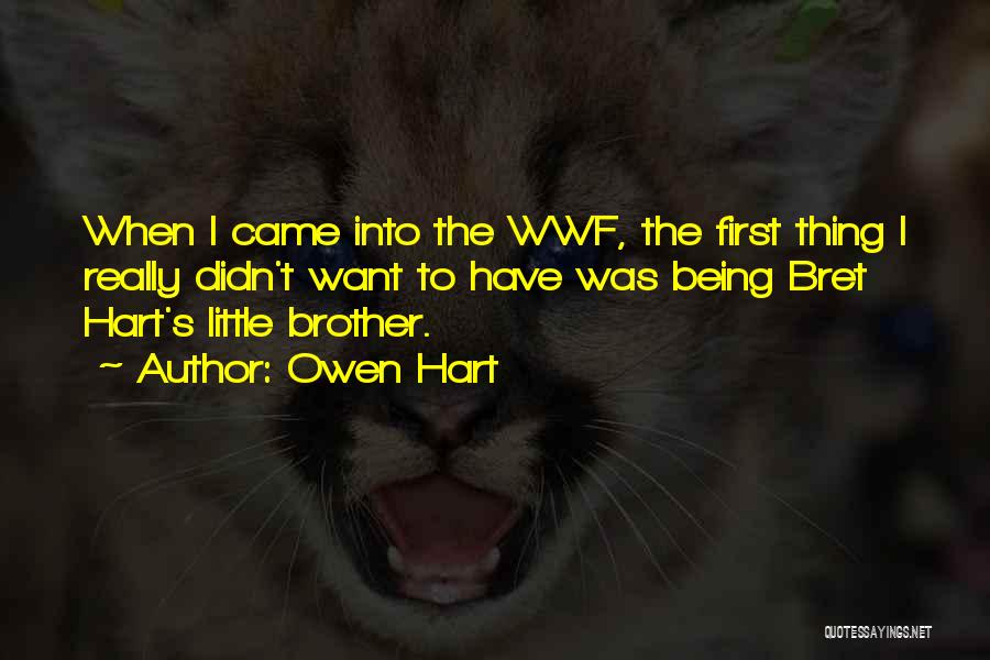 Owen Hart Quotes: When I Came Into The Wwf, The First Thing I Really Didn't Want To Have Was Being Bret Hart's Little