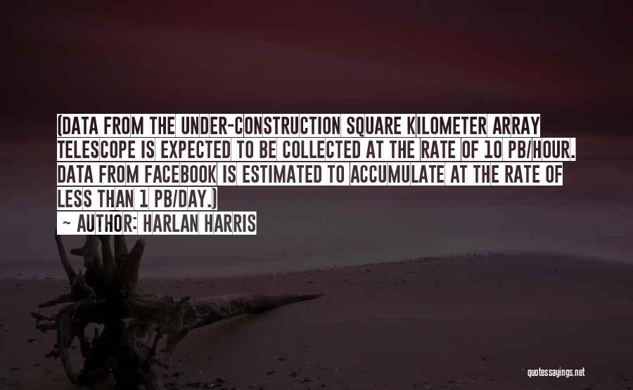 Harlan Harris Quotes: (data From The Under-construction Square Kilometer Array Telescope Is Expected To Be Collected At The Rate Of 10 Pb/hour. Data