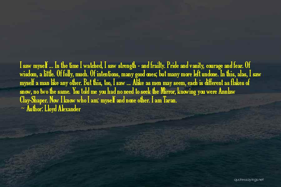 Lloyd Alexander Quotes: I Saw Myself ... In The Time I Watched, I Saw Strength - And Frailty. Pride And Vanity, Courage And