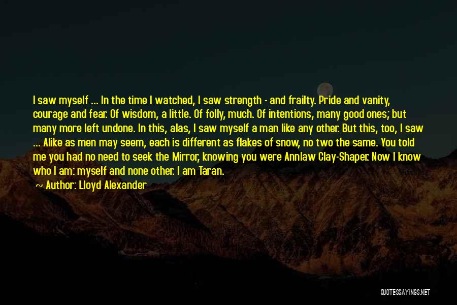 Lloyd Alexander Quotes: I Saw Myself ... In The Time I Watched, I Saw Strength - And Frailty. Pride And Vanity, Courage And