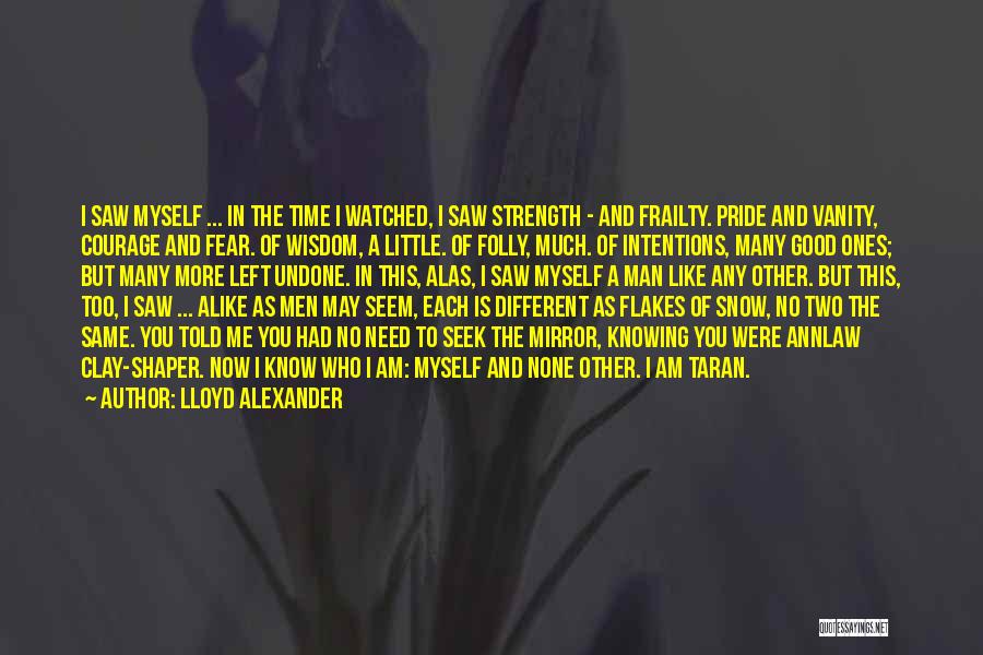 Lloyd Alexander Quotes: I Saw Myself ... In The Time I Watched, I Saw Strength - And Frailty. Pride And Vanity, Courage And