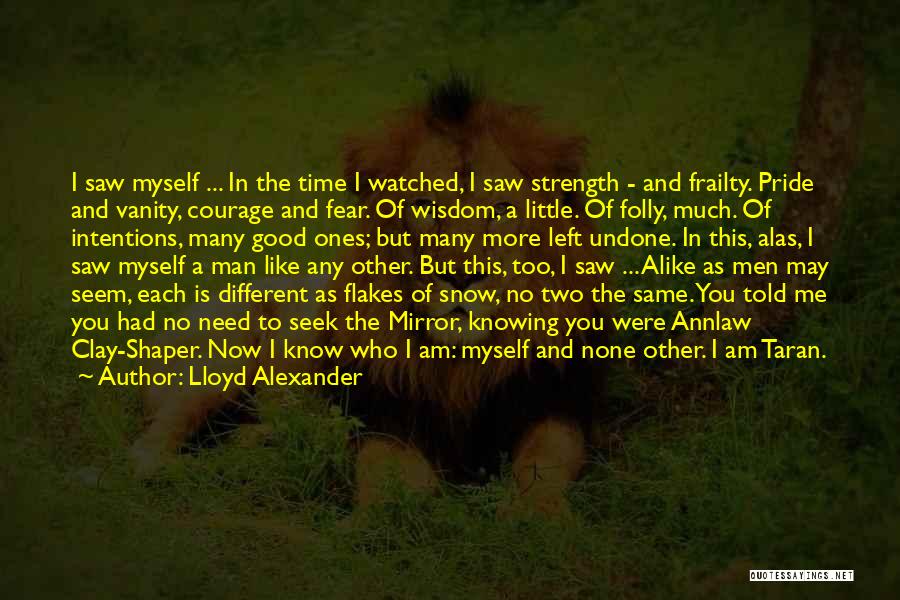 Lloyd Alexander Quotes: I Saw Myself ... In The Time I Watched, I Saw Strength - And Frailty. Pride And Vanity, Courage And