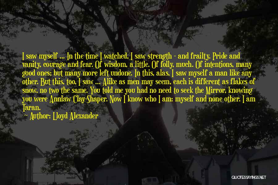 Lloyd Alexander Quotes: I Saw Myself ... In The Time I Watched, I Saw Strength - And Frailty. Pride And Vanity, Courage And